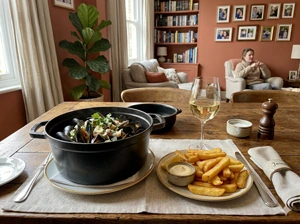 Moules frites fraîches prêtes à cuire en livraison à domicile